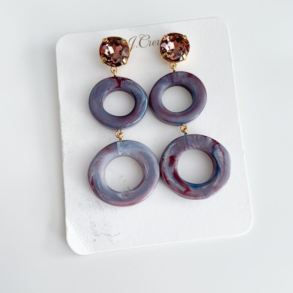 J. Crew Made-in-Italy Round Drop Earrings (Purple) - Picture 3 of 3